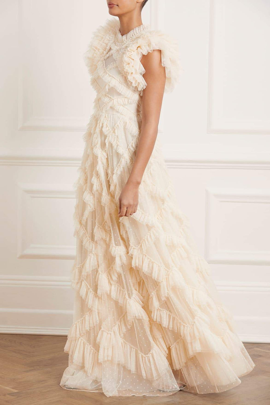 Genevieve Ruffle Gown – Champagne ...